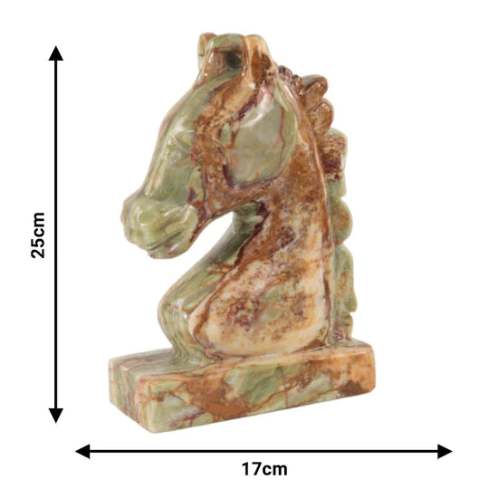 Marble Sculpture Horse Figurine 25cm