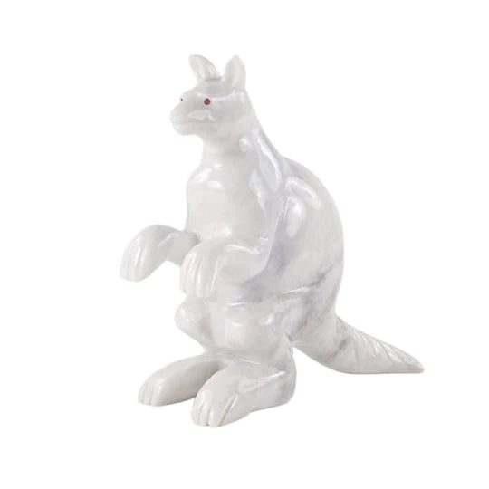 Marble Sculpture Kangaroo Figurine 20cm - Available in 2 Colors