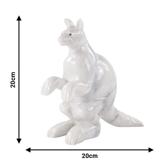 Marble Sculpture Kangaroo Figurine 20cm - Available in 2 Colors