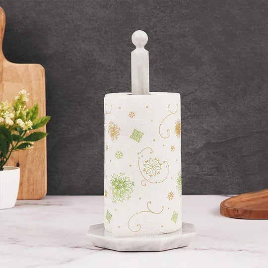 Marble Star Paper Towel Holder - White