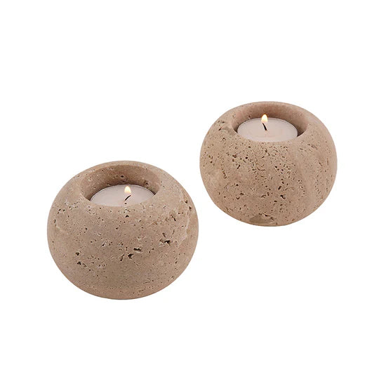 Marble Tealight Candle Holder - Set Of 2 - Medium