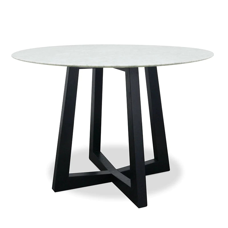 Marble Top Dining Table 115cms - Black