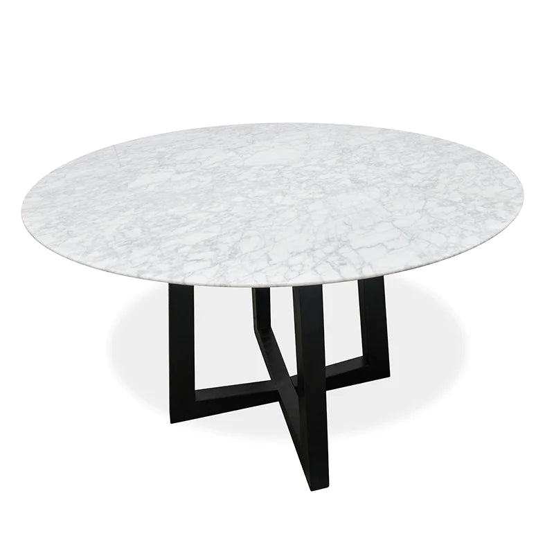 Marble Top Dining Table 115cms - Black