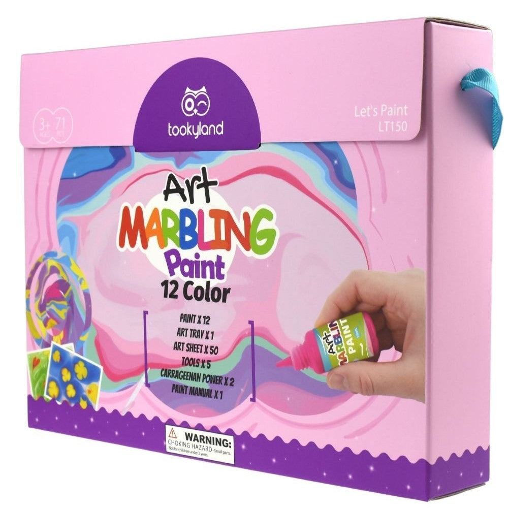 12 Colours Marbling Paint 71 Pcs Craft Set