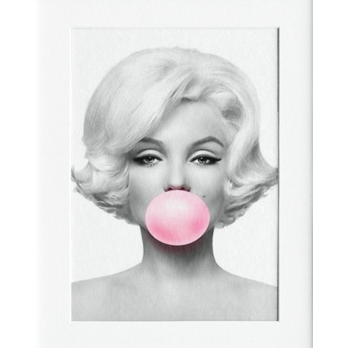 Marilyn Monroe Black & White Mounted Print Wall Decor - 40x50cms