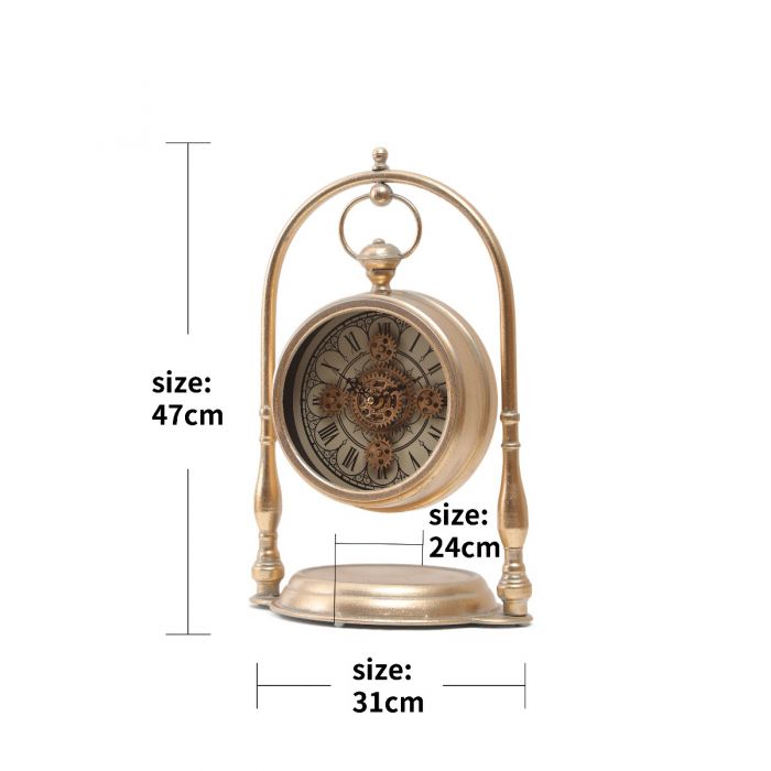 Marrakesh Arch Exposed Gear Movement Table Clock - 47cms