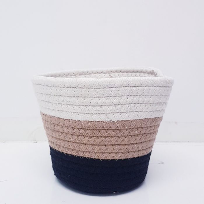 Martha Cotton Woven V-shape Container Pots - Set of 3