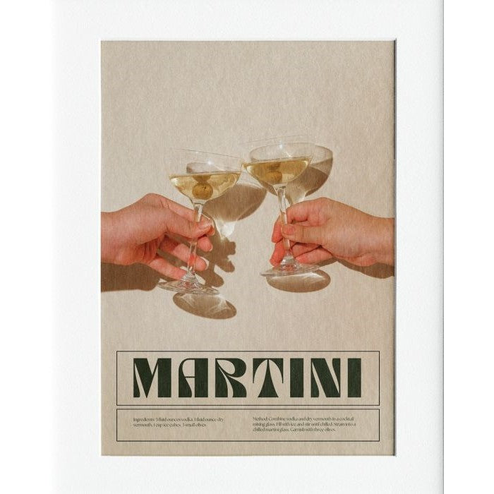 Martini Problems Mounted Print Wall Decor - 40x50cms