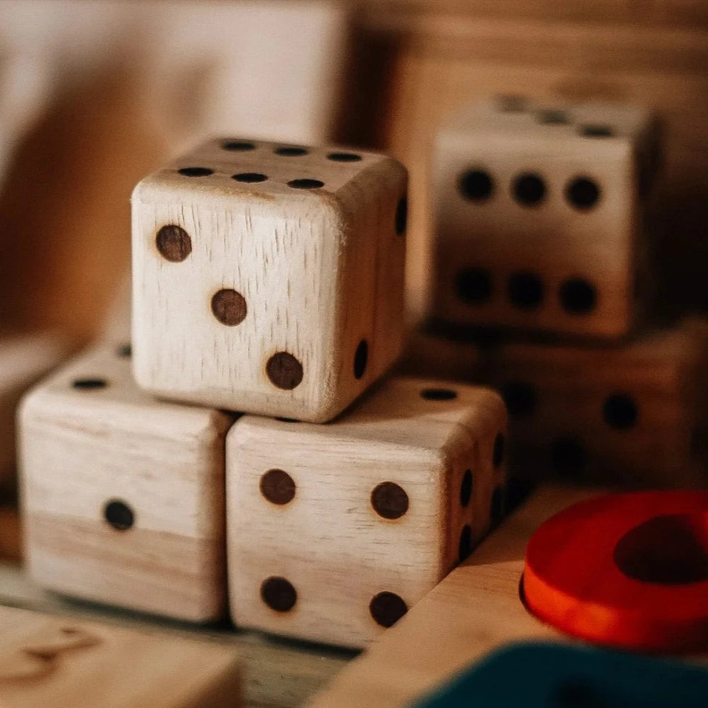 Mathematical Activity Wooden Dice - Set of 6