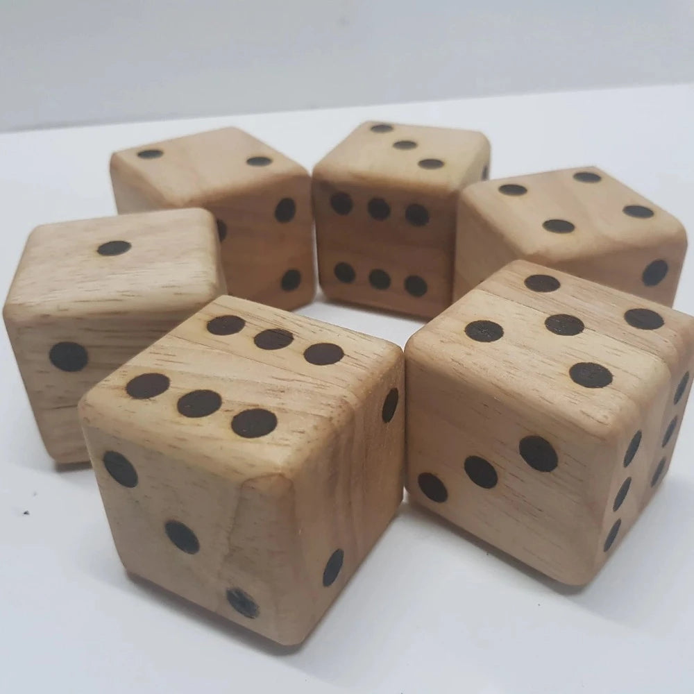 Mathematical Activity Wooden Dice - Set of 6