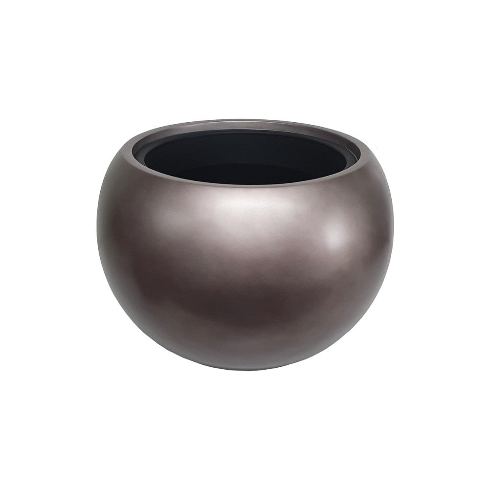 Matt Round Majesty Plant Pot - Coffee