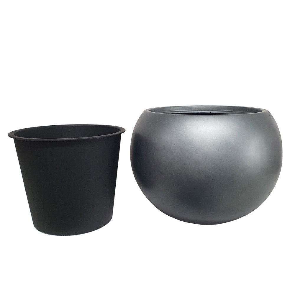 Matt Round Majesty Plant Pot - Grey