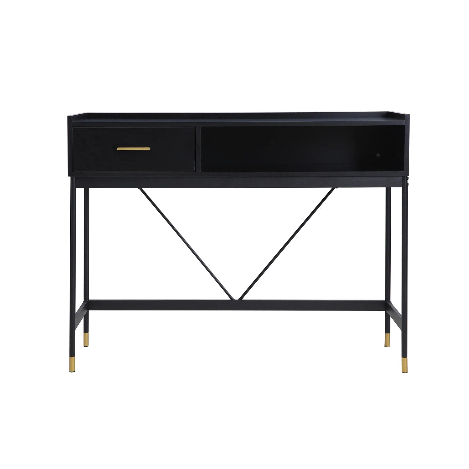 Matte Black Engineered Wood Console Table