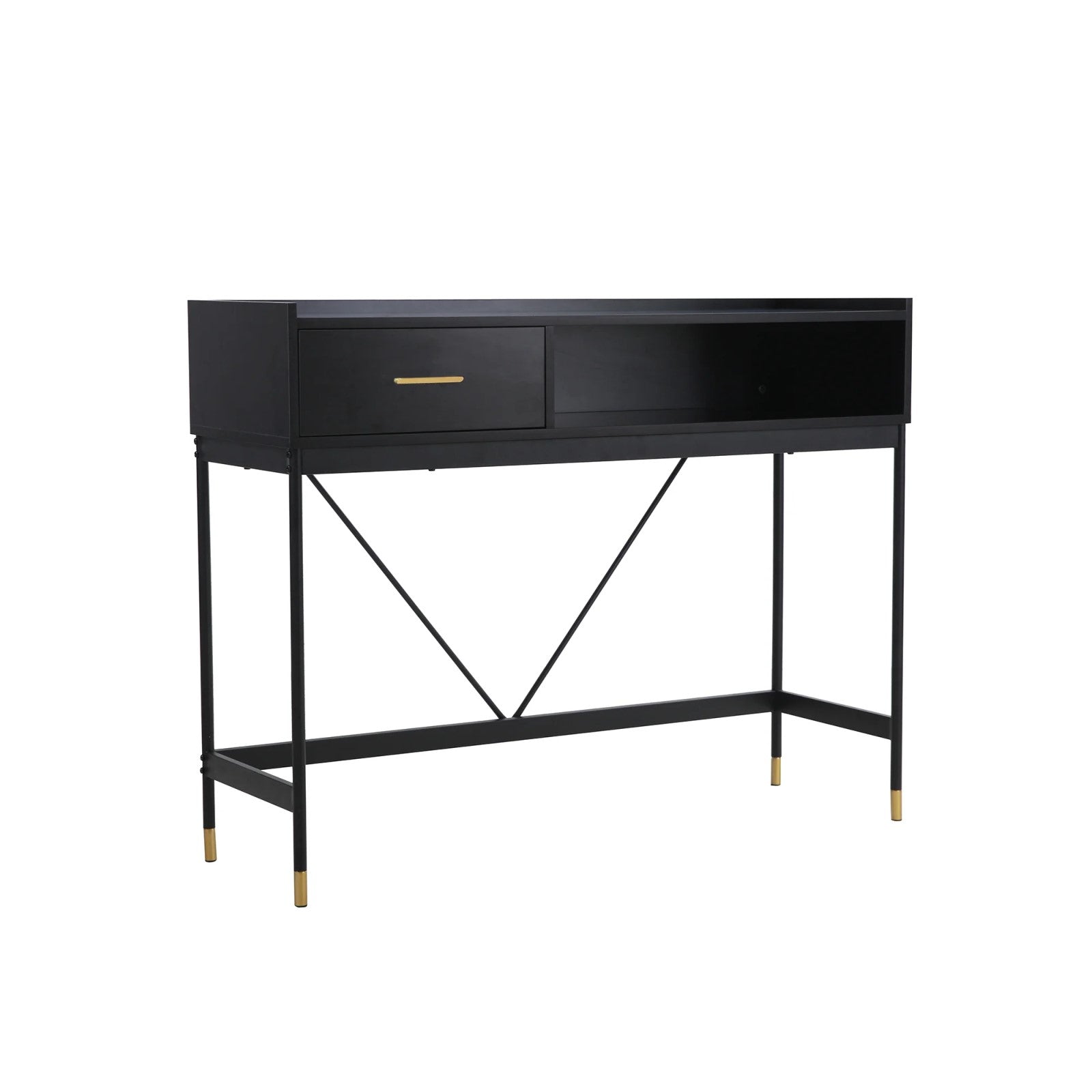 Matte Black Engineered Wood Console Table