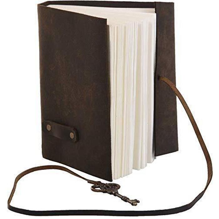 Meadow Mirage Leather Journal with Key Closure