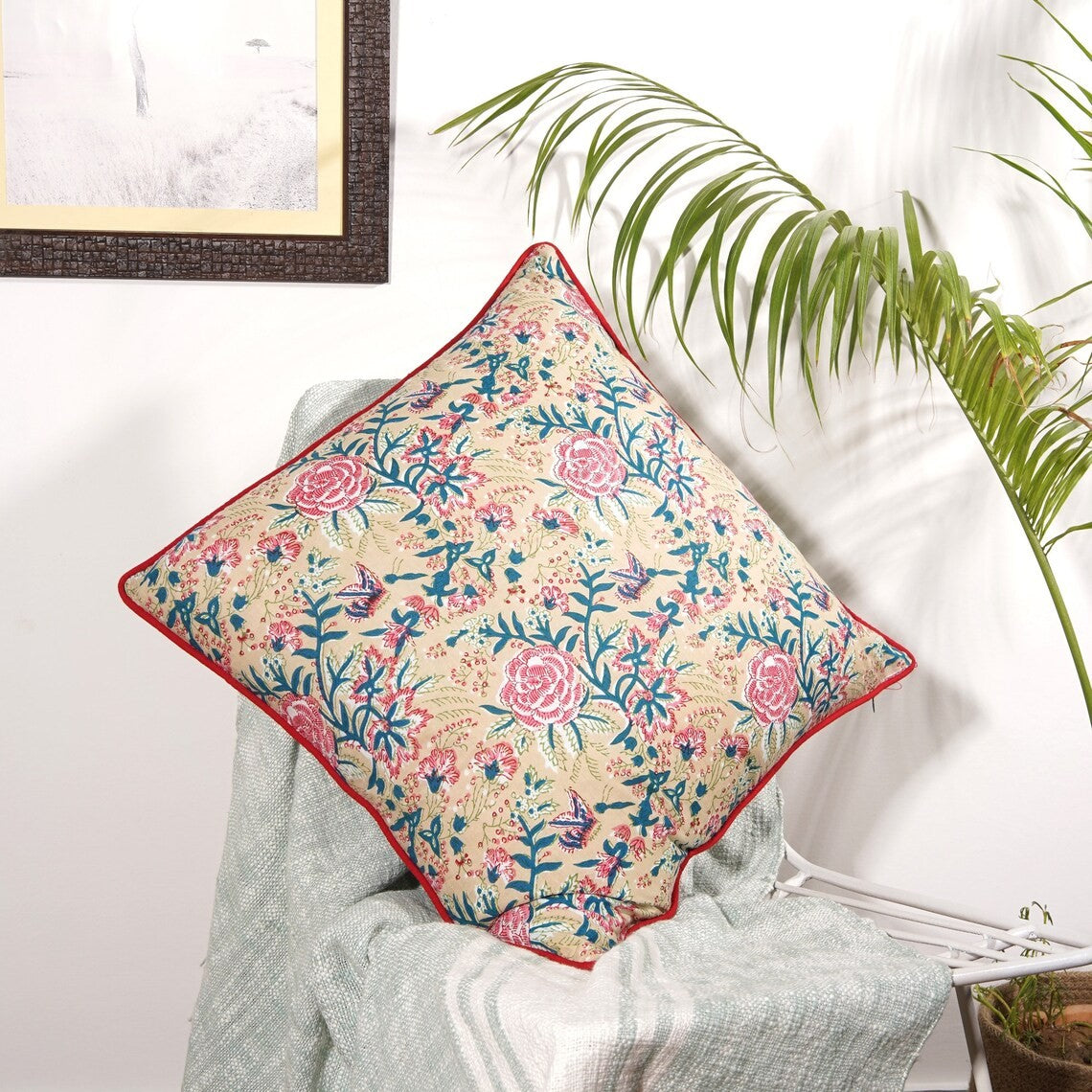 Meadow Serenade Cotton Cushion Cover 50 x 50cms