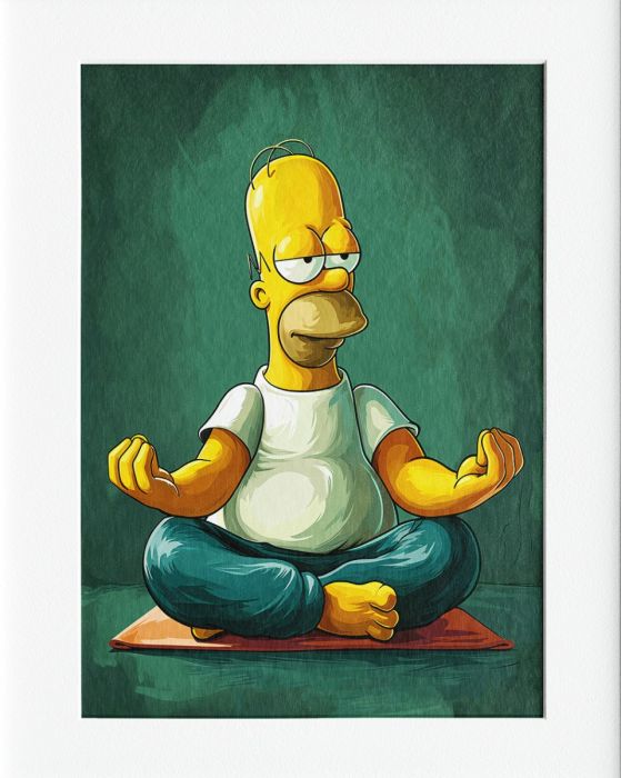 Mediation Homer Mounted Print Wall Decor - 40x50cms