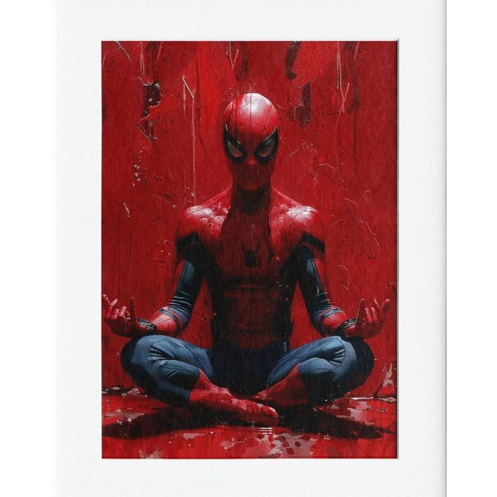 Mediation Spiderman Mounted Print Wall Decor - 40x50cms