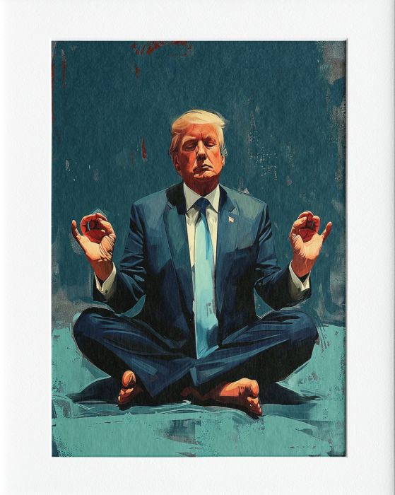 Mediation Trump Mounted Print Wall Decor - 40x50cms