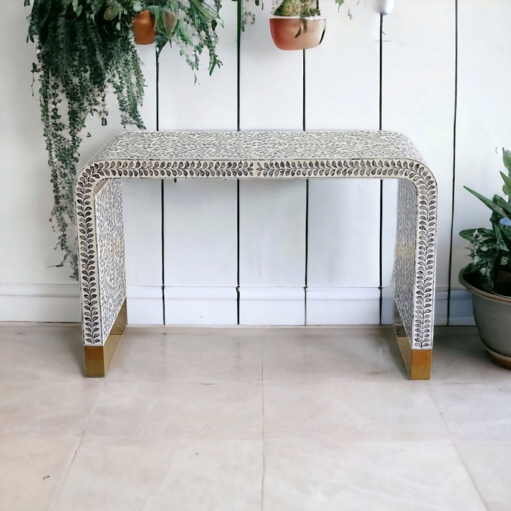 Mediterranean Pearl Black & White Console Table