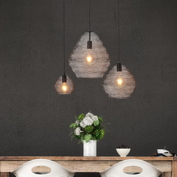 Mesh Basket Style Shade Pendant Lamp (Available in 3 Sizes)