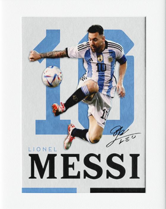 Messi Signature Mounted Print Wall Decor - 40x50cms