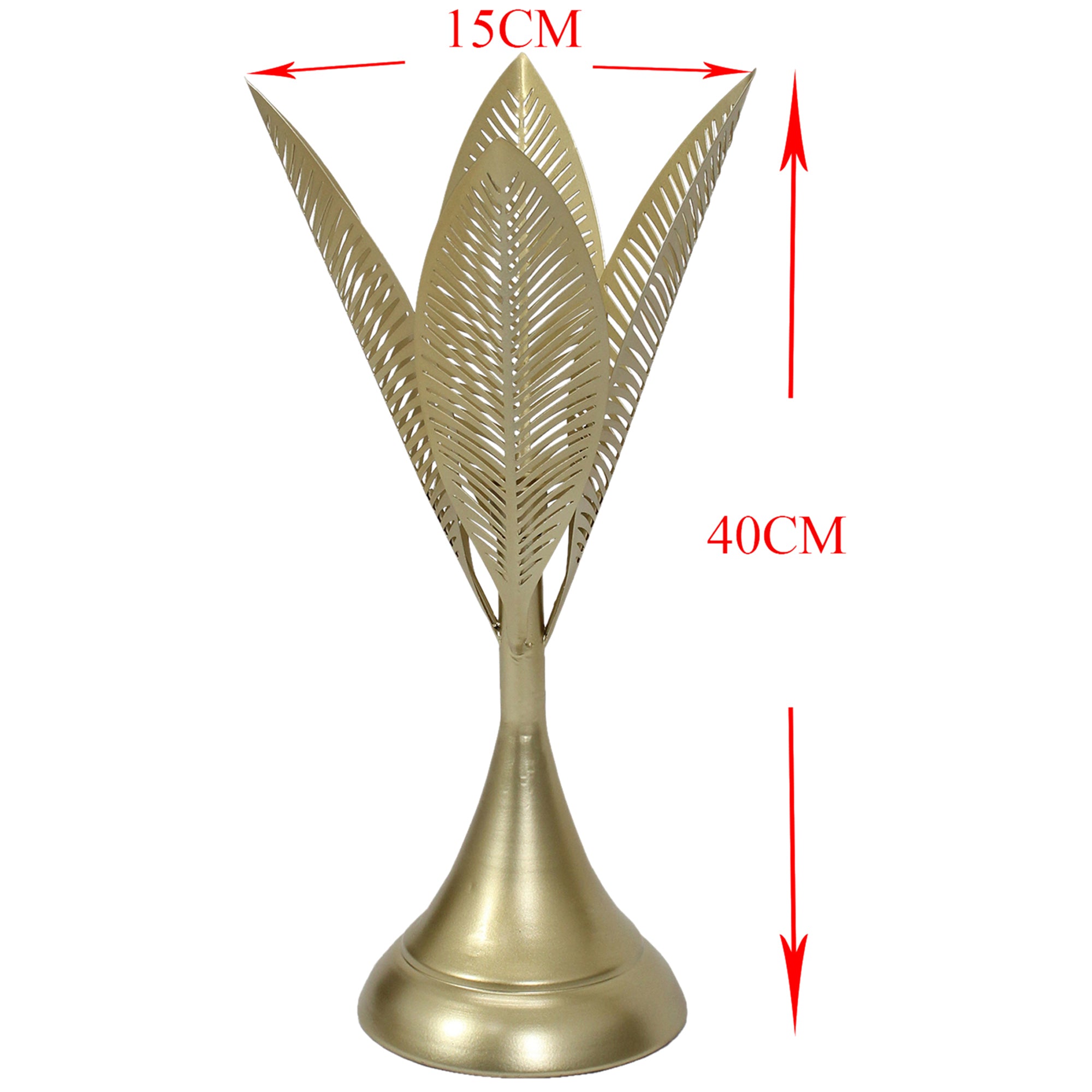 Metal Aura Leaves Taper Candleholder - 40cms