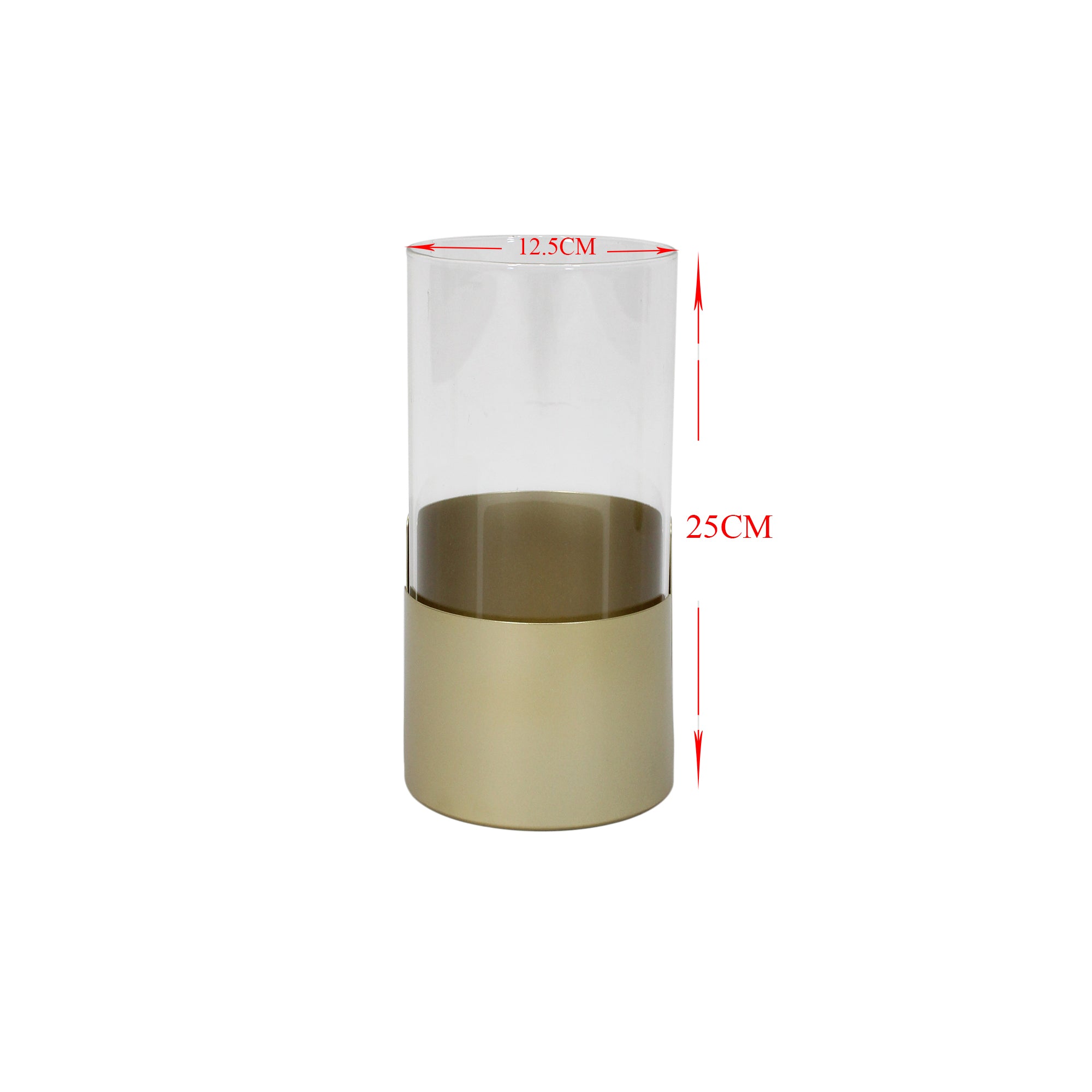 Metal Aura Subtle Pillar Candleholder - 12.5x25cms