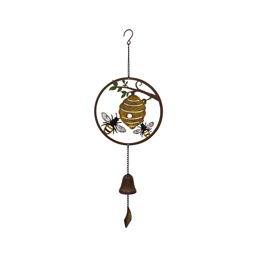 Metal Bee Laser-Cut Hanging Bell - 65cms