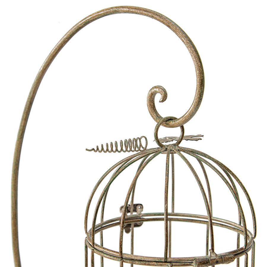 Metal Birdcage on Stand Candleholder