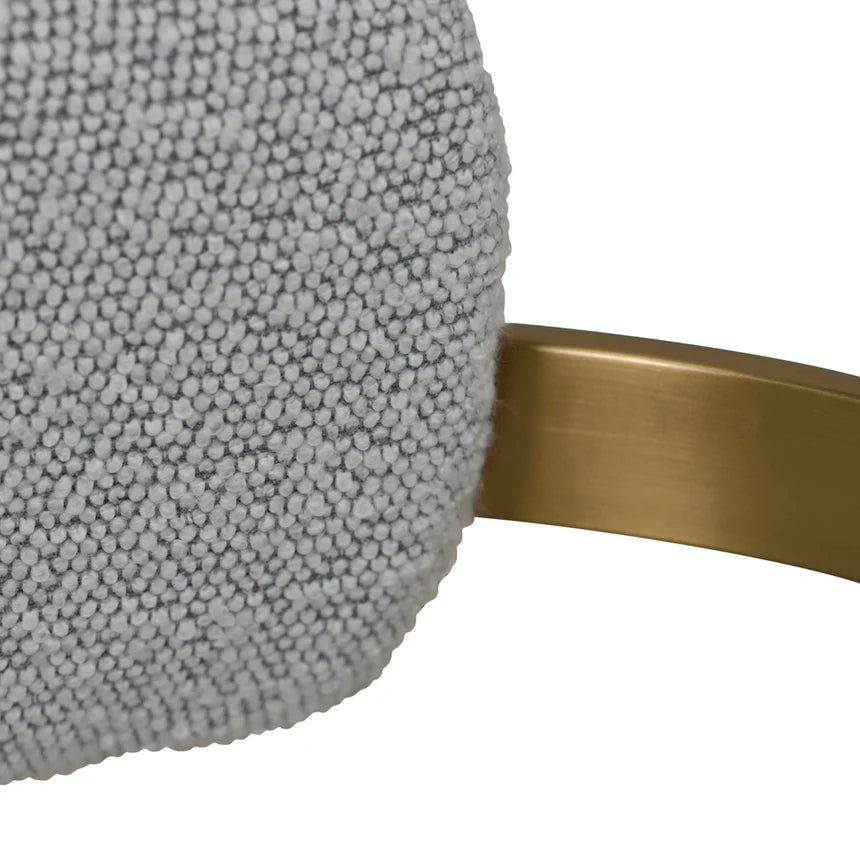 Metal Brushed Gold Bar Stool - Grey Boucle