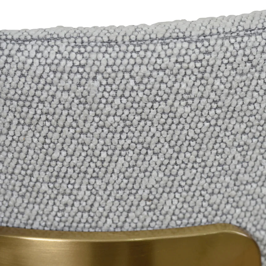 Metal Brushed Gold Bar Stool - Grey Boucle