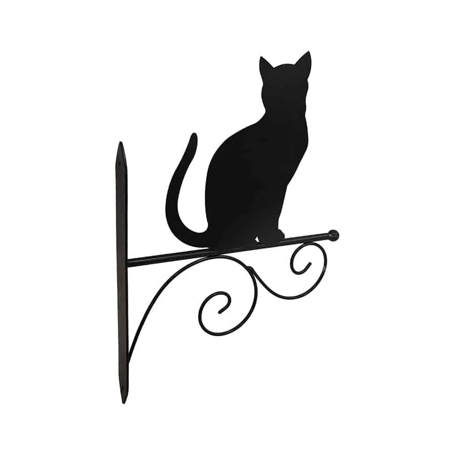 Metal Cat Silhouette Wall Hook Bracket 35cms