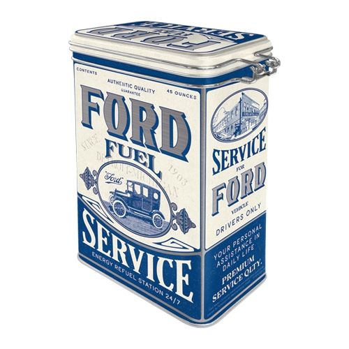 Metal Clip Top Tin Storage Box - Ford - Fuel & Service