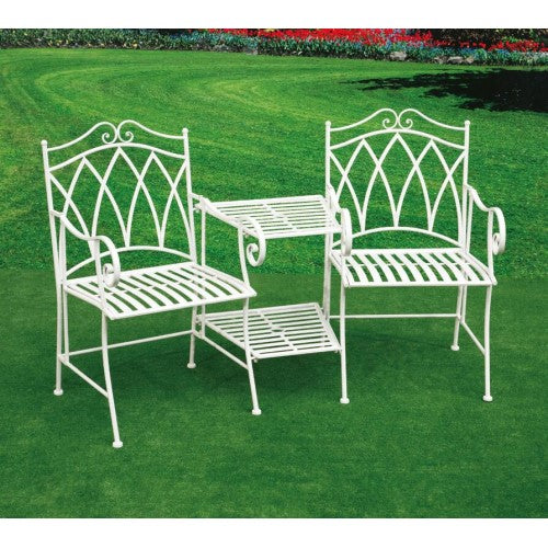 Metal Companion 3 Pcs Chair Set - White