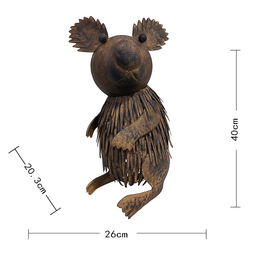 Metal Cute Koala Decorative Statue - 26x20.5x40cms