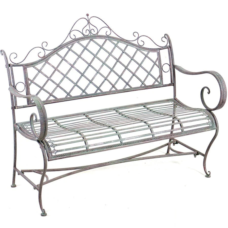 Metal Designer Look Outdoor Bench - 100cms