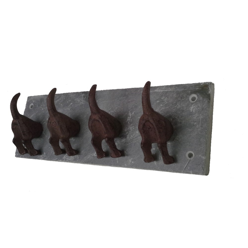 Metal Dog Tail Hanger On Flagstone