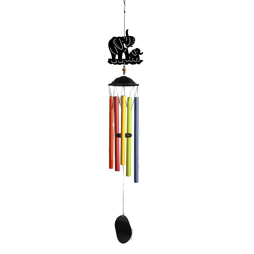 Metal Elephant Rainbow Wind Chime