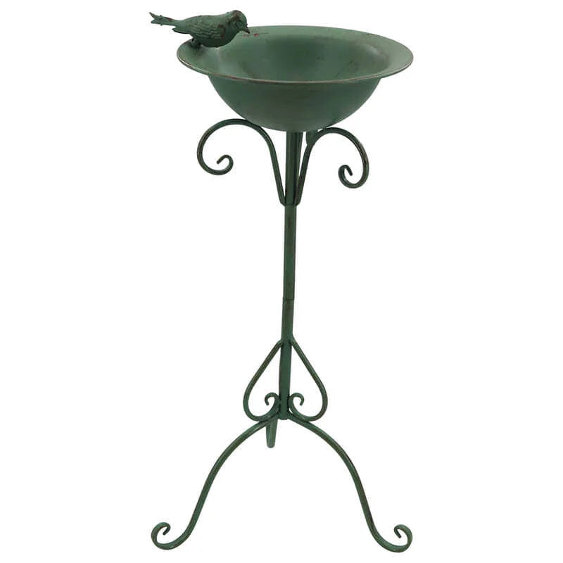 Metal Green Countryside 3 Footed Stand Birdbath