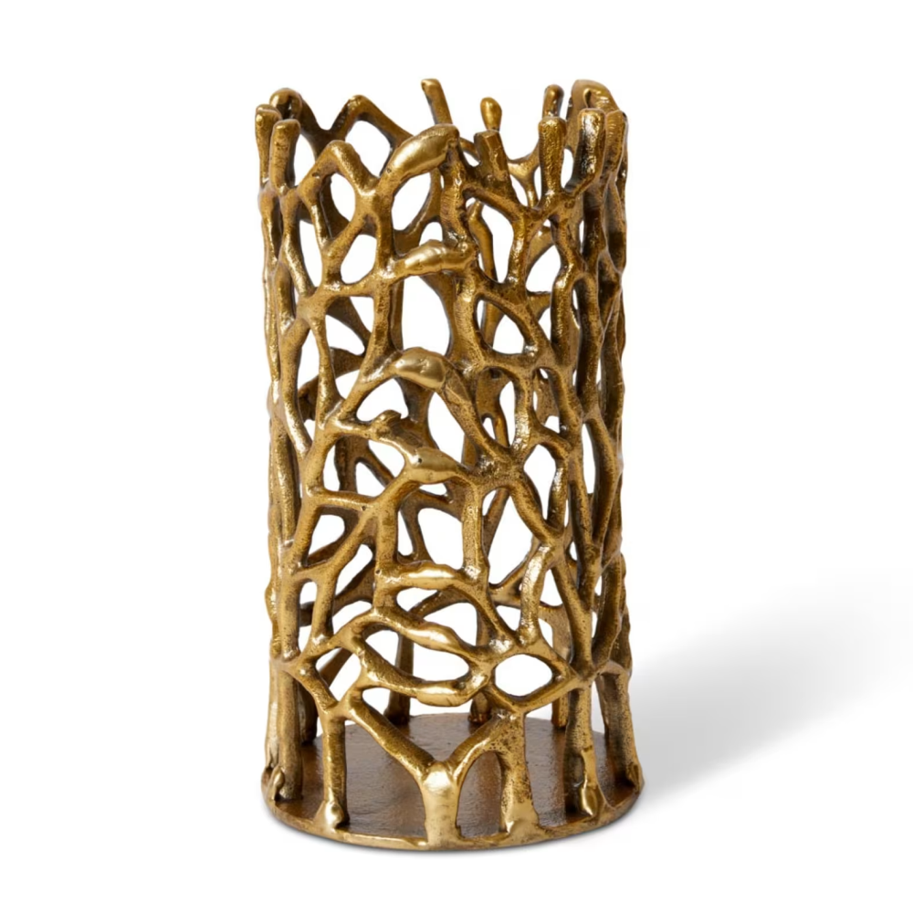 Metal Mesh Designer Ishaan Candle Holder - 25cms - Available in 2 Colors