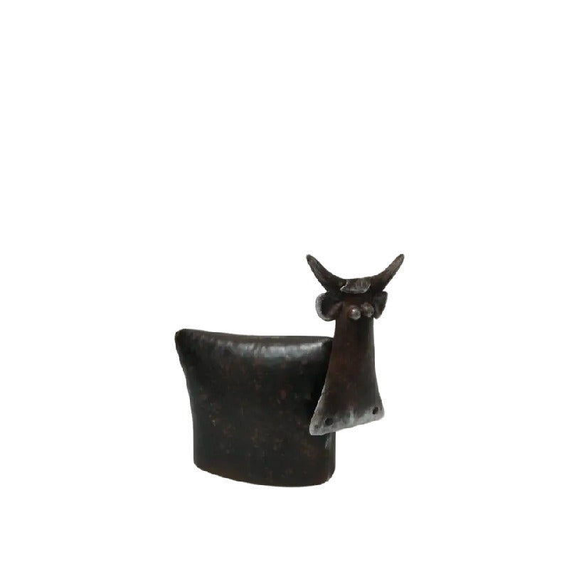 Metal Natures Art Sitting Cow - 23x13x25cms