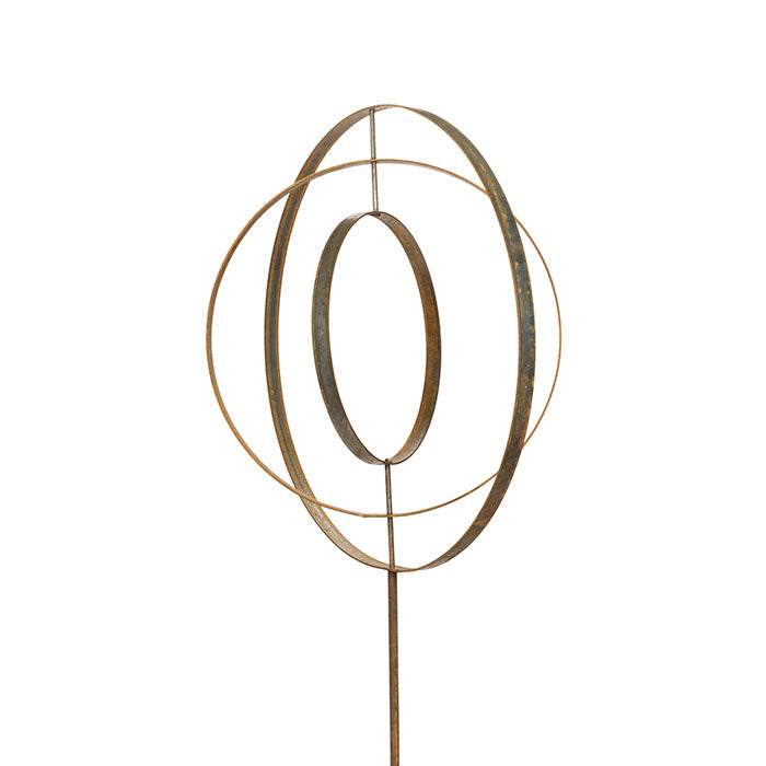 Metal Rings Garden Stake Wind Spinner