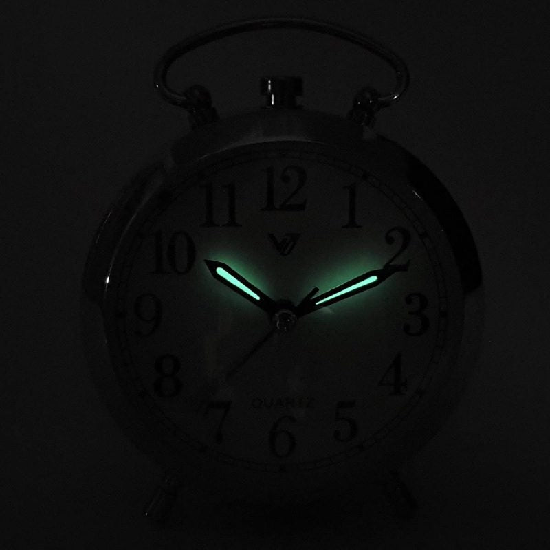 Metal Round Shinny Frame Alarm Clock - Available in 3 Colors