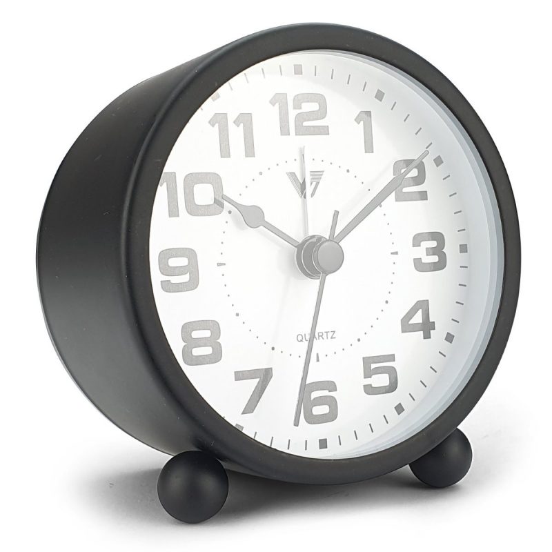 Metal Round Table Alarm Clock - Available in 3 Colors