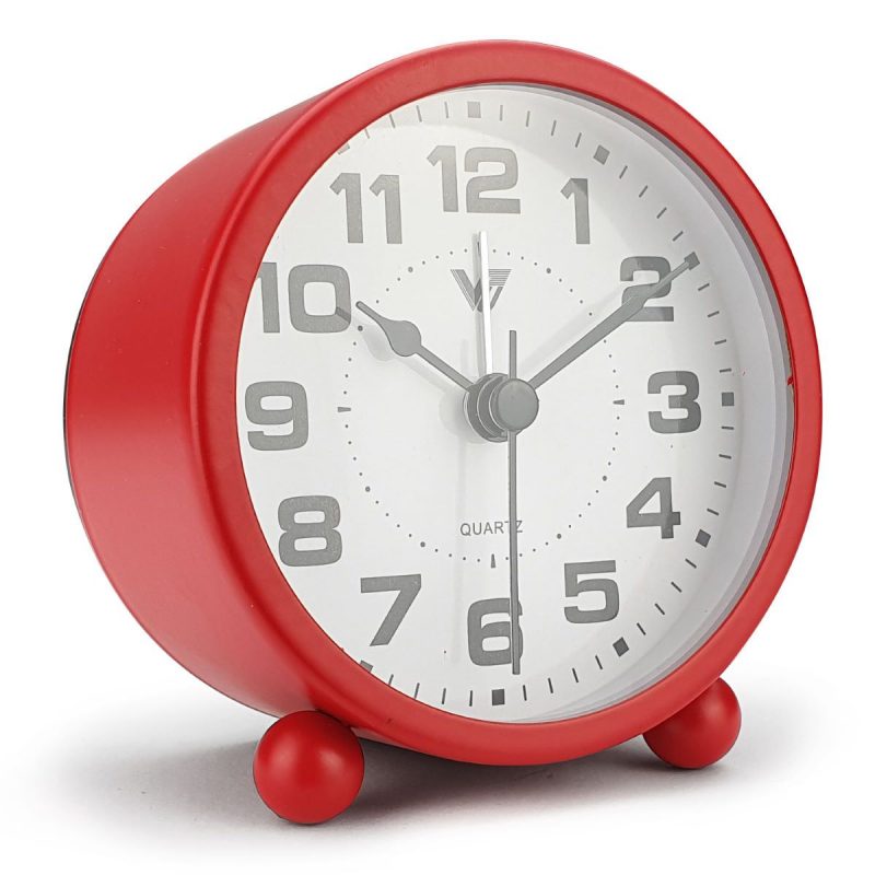 Metal Round Table Alarm Clock - Available in 3 Colors