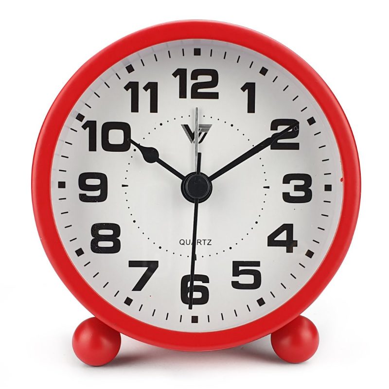 Metal Round Table Alarm Clock - Available in 3 Colors