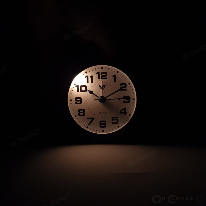 Metal Round Table Alarm Clock - Available in 3 Colors