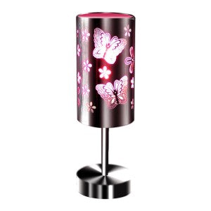 Metal Table Touch Lamp Pink - Butterflies