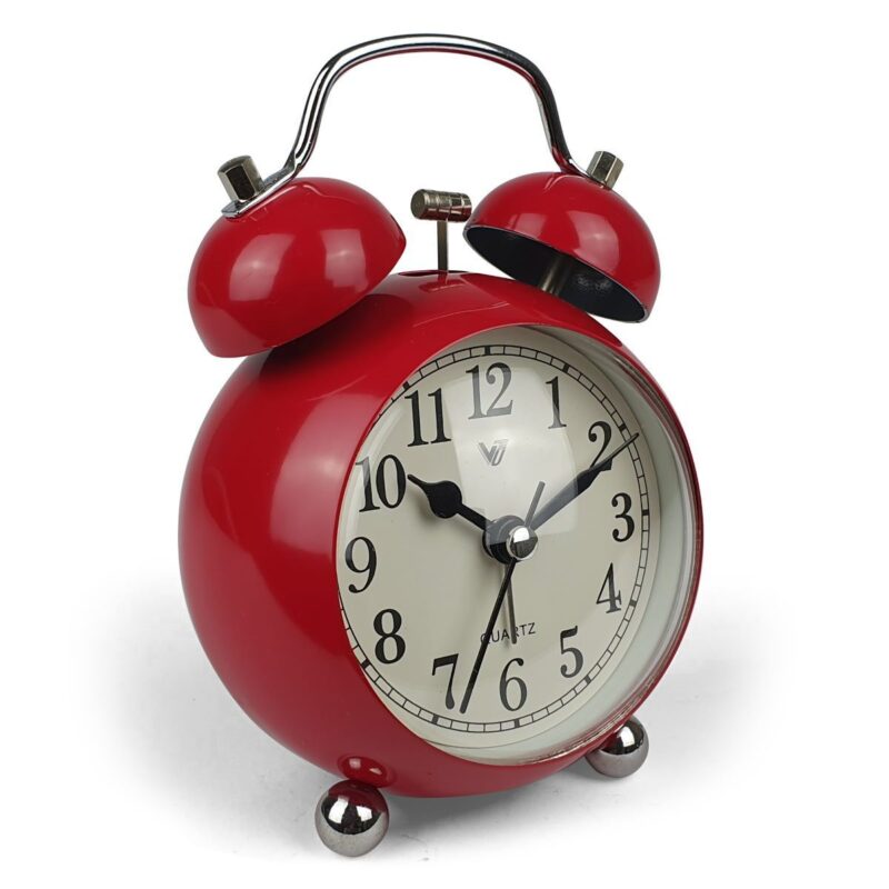 Metal Twin Bells Table Alarm Clock - Available in 3 Colors